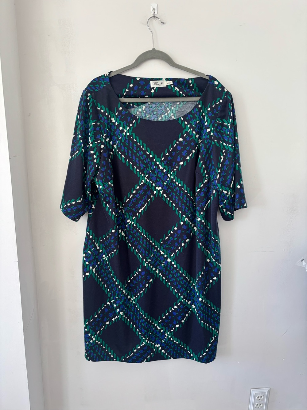 Eliza J 22 W Navy Blue Green Dress